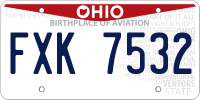 OH license plate FXK7532