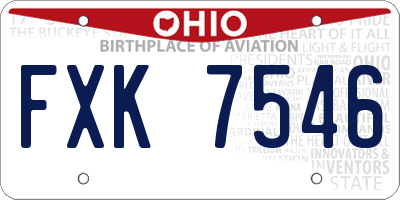 OH license plate FXK7546