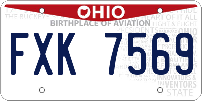 OH license plate FXK7569