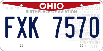OH license plate FXK7570