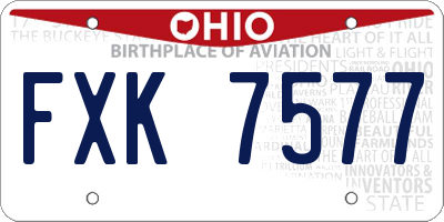 OH license plate FXK7577