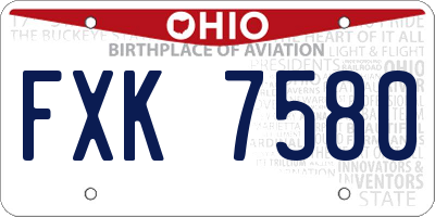 OH license plate FXK7580