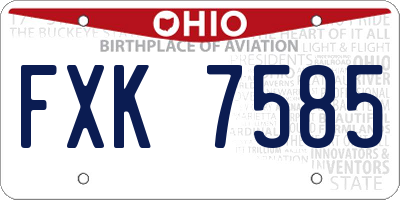 OH license plate FXK7585