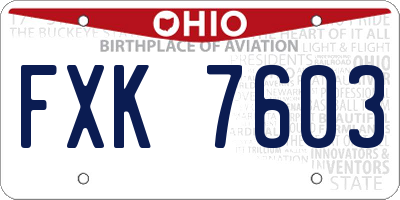 OH license plate FXK7603