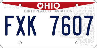 OH license plate FXK7607