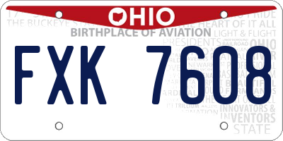 OH license plate FXK7608