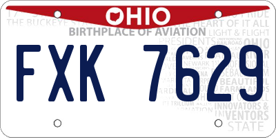 OH license plate FXK7629
