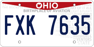 OH license plate FXK7635