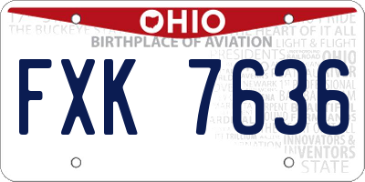 OH license plate FXK7636
