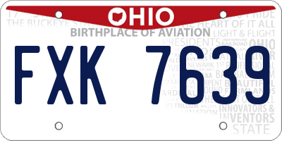 OH license plate FXK7639