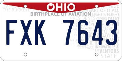 OH license plate FXK7643