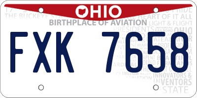 OH license plate FXK7658