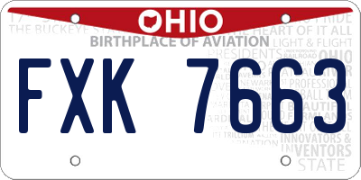 OH license plate FXK7663
