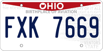 OH license plate FXK7669