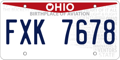OH license plate FXK7678