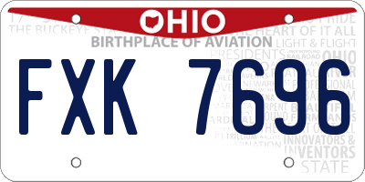 OH license plate FXK7696
