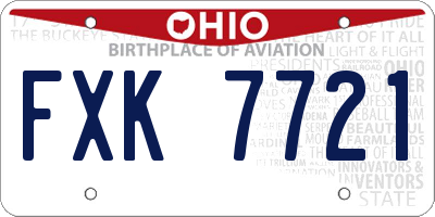 OH license plate FXK7721