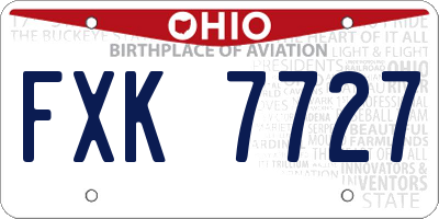 OH license plate FXK7727