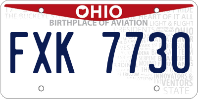 OH license plate FXK7730