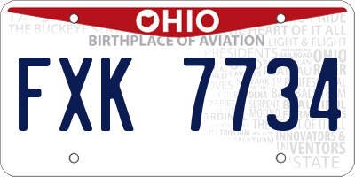 OH license plate FXK7734