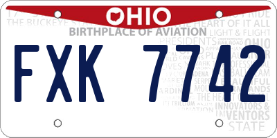 OH license plate FXK7742