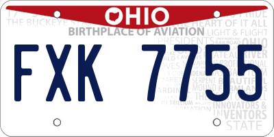 OH license plate FXK7755