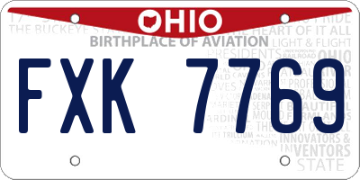 OH license plate FXK7769