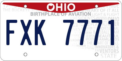 OH license plate FXK7771