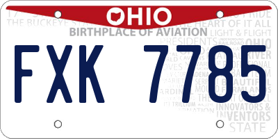 OH license plate FXK7785