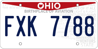 OH license plate FXK7788