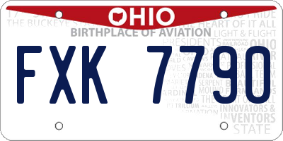 OH license plate FXK7790