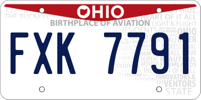 OH license plate FXK7791