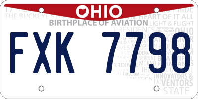 OH license plate FXK7798