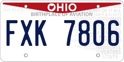 OH license plate FXK7806