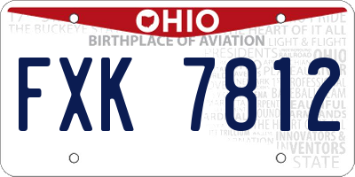 OH license plate FXK7812