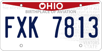 OH license plate FXK7813