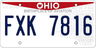 OH license plate FXK7816