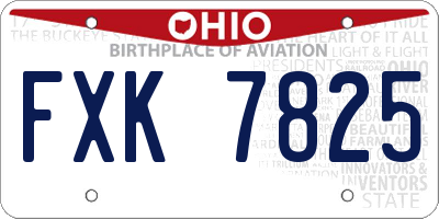 OH license plate FXK7825