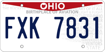 OH license plate FXK7831