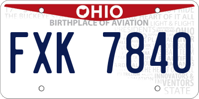 OH license plate FXK7840