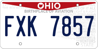 OH license plate FXK7857