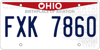 OH license plate FXK7860