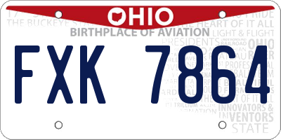 OH license plate FXK7864