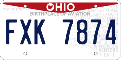 OH license plate FXK7874