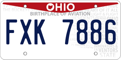 OH license plate FXK7886