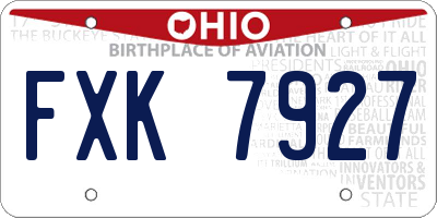 OH license plate FXK7927