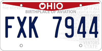 OH license plate FXK7944