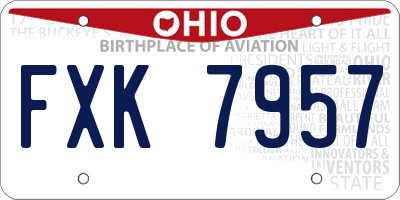 OH license plate FXK7957