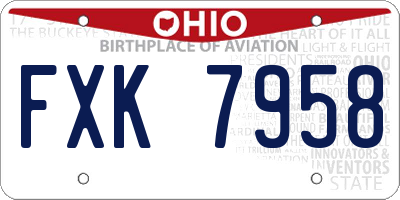 OH license plate FXK7958