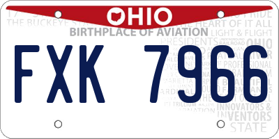 OH license plate FXK7966